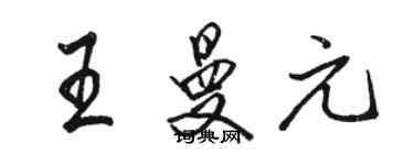 骆恒光王曼元行书个性签名怎么写