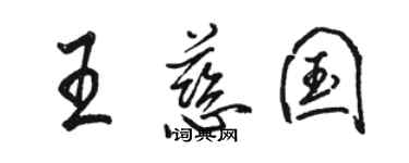 骆恒光王慈国行书个性签名怎么写