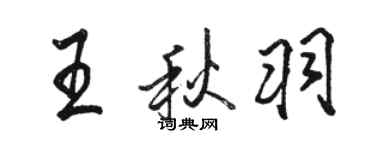 骆恒光王秋羽行书个性签名怎么写