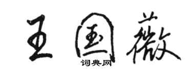 骆恒光王国薇行书个性签名怎么写
