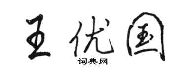 骆恒光王优国行书个性签名怎么写
