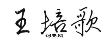 骆恒光王培歌行书个性签名怎么写