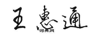 骆恒光王惠通行书个性签名怎么写