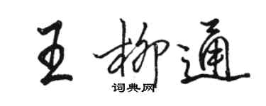 骆恒光王柳通行书个性签名怎么写