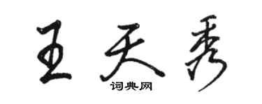 骆恒光王天秀行书个性签名怎么写