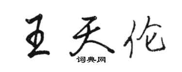 骆恒光王天伦行书个性签名怎么写