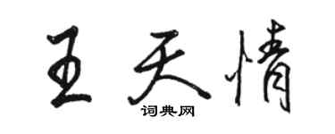 骆恒光王天情行书个性签名怎么写