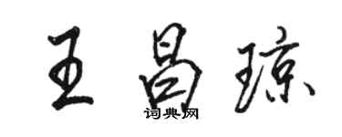 骆恒光王昌琼行书个性签名怎么写