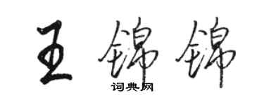 骆恒光王锦锦行书个性签名怎么写