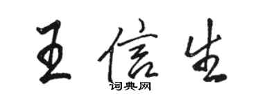 骆恒光王信生行书个性签名怎么写