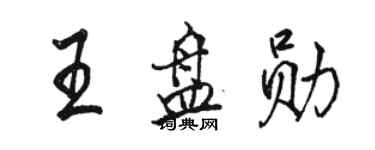 骆恒光王盘勋行书个性签名怎么写