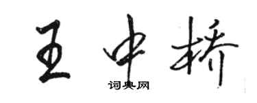 骆恒光王中桥行书个性签名怎么写