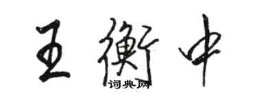 骆恒光王衡中行书个性签名怎么写
