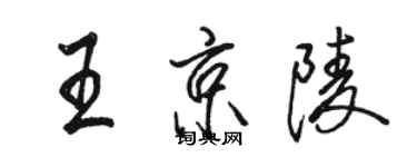 骆恒光王京陵行书个性签名怎么写