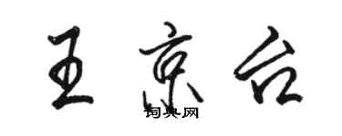 骆恒光王京台行书个性签名怎么写