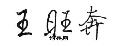 骆恒光王旺奔行书个性签名怎么写