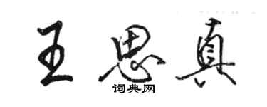骆恒光王思真行书个性签名怎么写