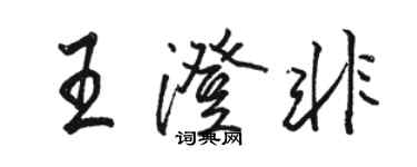 骆恒光王澄非行书个性签名怎么写