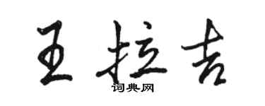 骆恒光王拉吉行书个性签名怎么写