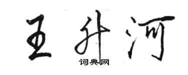 骆恒光王升河行书个性签名怎么写
