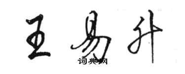 骆恒光王易升行书个性签名怎么写