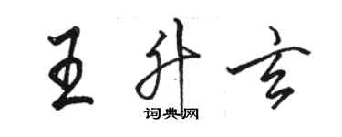 骆恒光王升玄行书个性签名怎么写