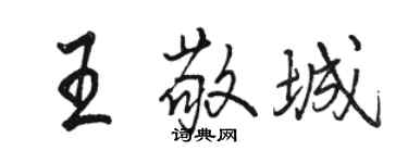 骆恒光王敬城行书个性签名怎么写