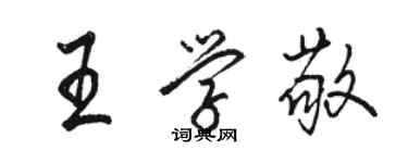 骆恒光王学敬行书个性签名怎么写