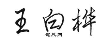 骆恒光王白桦行书个性签名怎么写
