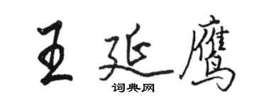 骆恒光王延鹰行书个性签名怎么写