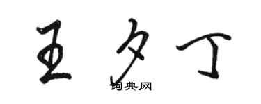 骆恒光王夕丁行书个性签名怎么写