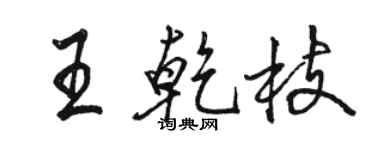 骆恒光王乾枝行书个性签名怎么写