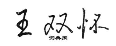 骆恒光王双怀行书个性签名怎么写