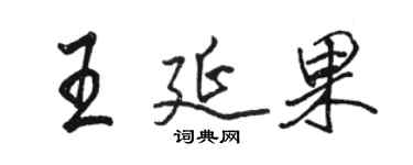 骆恒光王延果行书个性签名怎么写