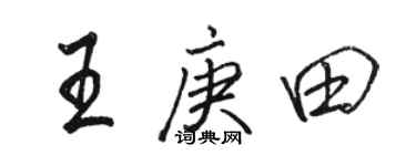 骆恒光王庚田行书个性签名怎么写