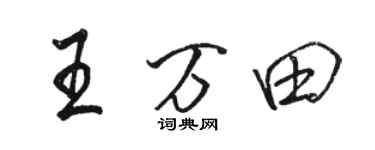 骆恒光王万田行书个性签名怎么写