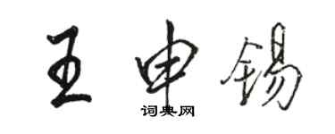 骆恒光王申锡行书个性签名怎么写