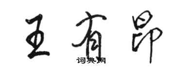 骆恒光王有昂行书个性签名怎么写