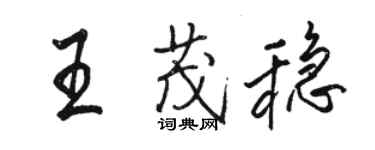 骆恒光王茂稳行书个性签名怎么写
