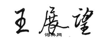 骆恒光王展望行书个性签名怎么写
