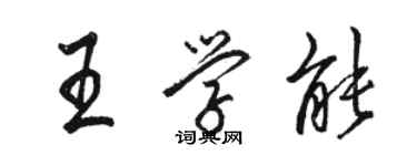 骆恒光王学能行书个性签名怎么写