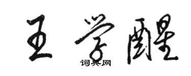 骆恒光王学醒行书个性签名怎么写
