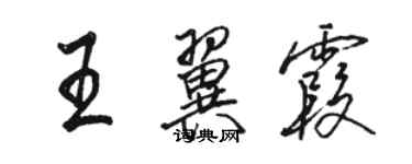 骆恒光王翼霞行书个性签名怎么写