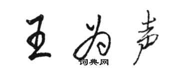骆恒光王为声行书个性签名怎么写
