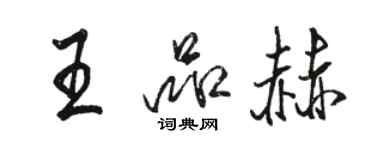 骆恒光王品赫行书个性签名怎么写