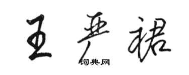 骆恒光王严裙行书个性签名怎么写