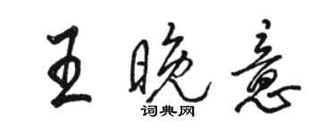 骆恒光王晚意行书个性签名怎么写