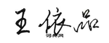 骆恒光王依品行书个性签名怎么写