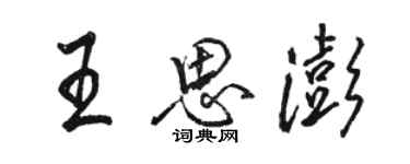 骆恒光王思澎行书个性签名怎么写