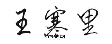 骆恒光王寒里行书个性签名怎么写